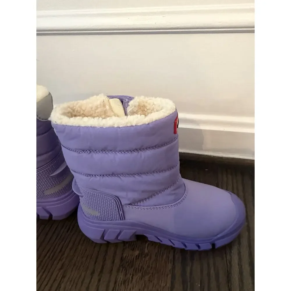 Hunter Kids Insulated Waterproof Sherpa Lined Snow Boots Purple Girls 10c NEW